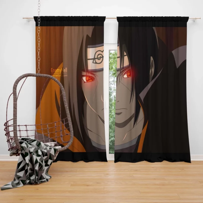 Itachi Uchiha Piercing Sharingan Anime Curtain