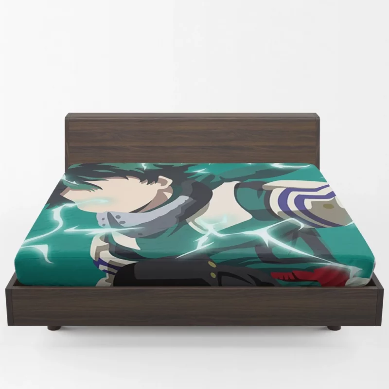 Izuku Midoriya Aspiring Hero Anime Fitted Sheet 1