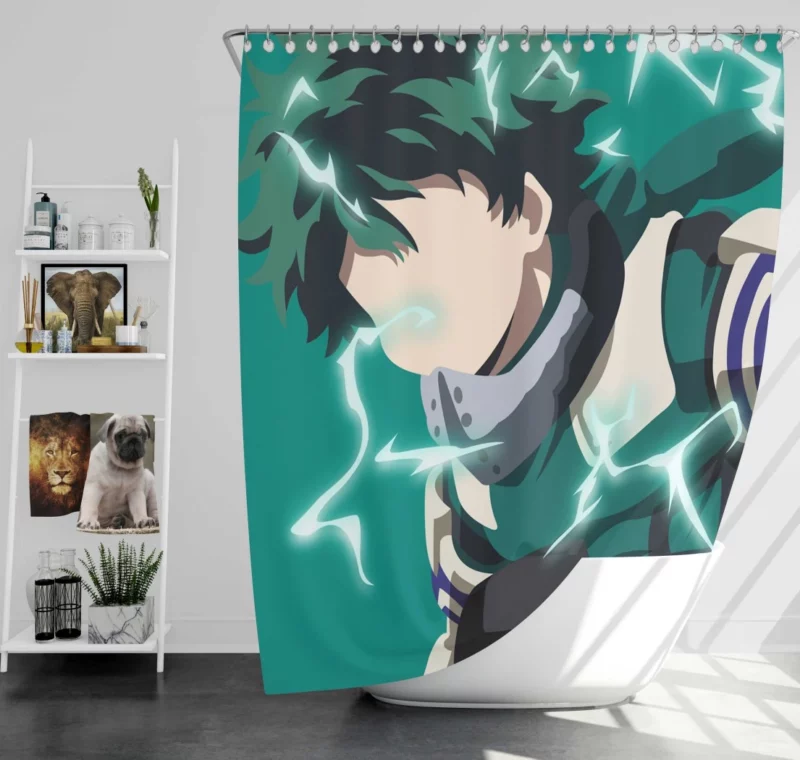 Izuku Midoriya Aspiring Hero Anime Shower Curtain