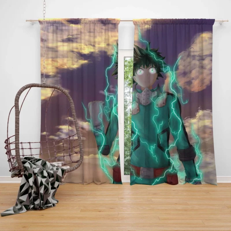 Izuku Midoriya Aspiring Hero Pursuit Anime Curtain