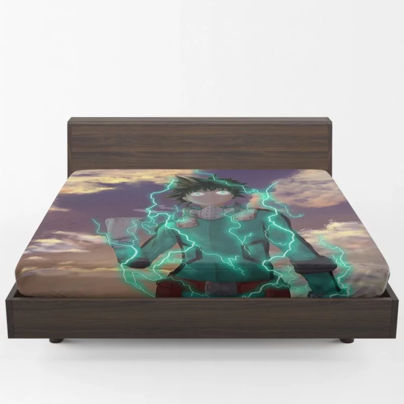 Izuku Midoriya Aspiring Hero Pursuit Anime Fitted Sheet 1