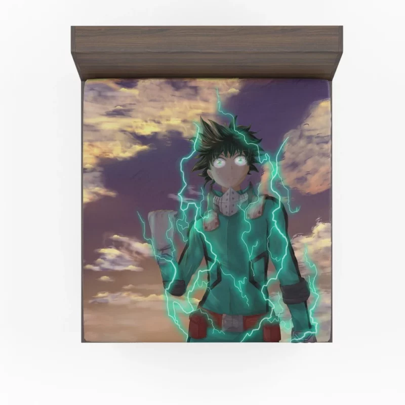 Izuku Midoriya Aspiring Hero Pursuit Anime Fitted Sheet