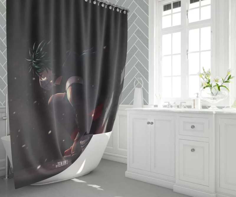 Izuku Midoriya Aspiring Hero Quest Anime Shower Curtain 1