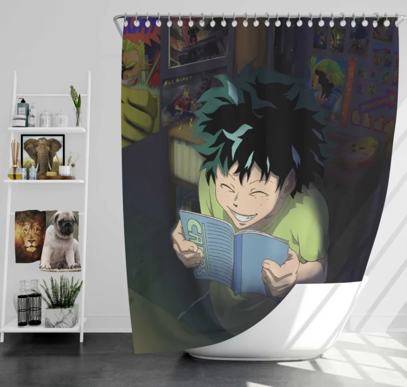 Izuku Midoriya Challenges and Triumphs Anime Shower Curtain