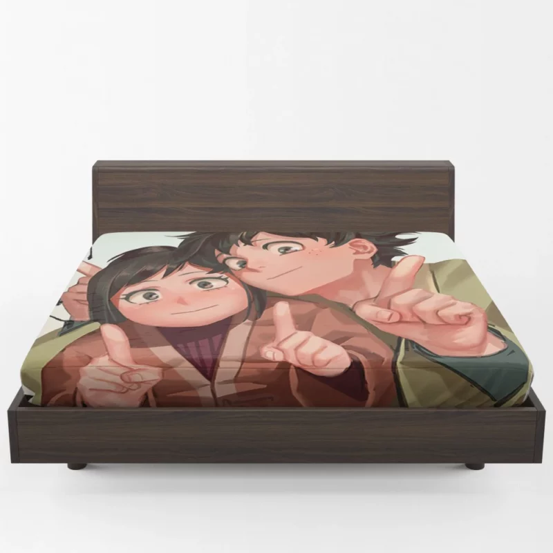 Izuku Midoriya Courageous Hero Anime Fitted Sheet 1