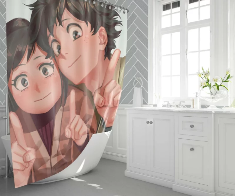 Izuku Midoriya Courageous Hero Anime Shower Curtain 1