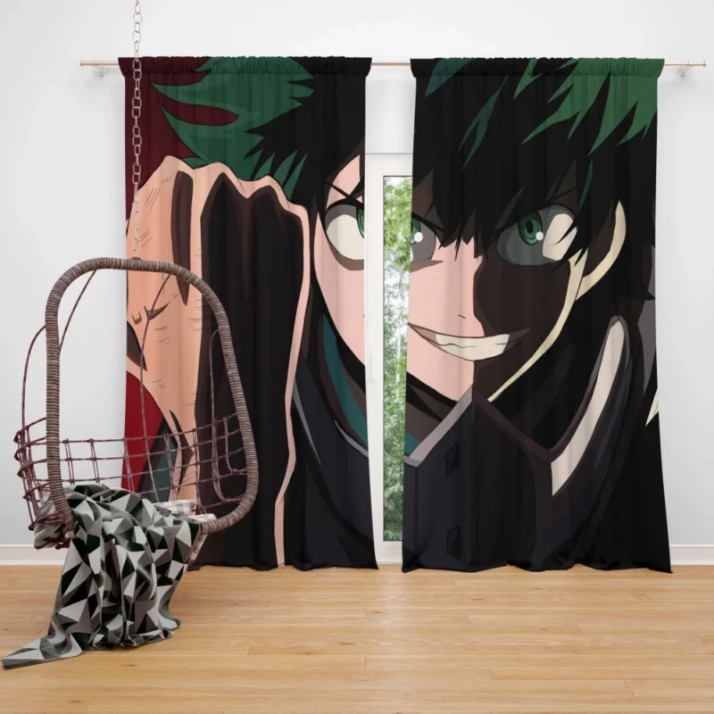 Izuku Midoriya Courageous Hero Path Anime Curtain