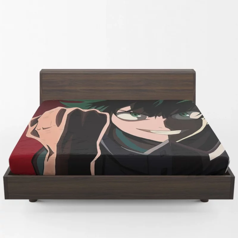 Izuku Midoriya Courageous Hero Path Anime Fitted Sheet 1