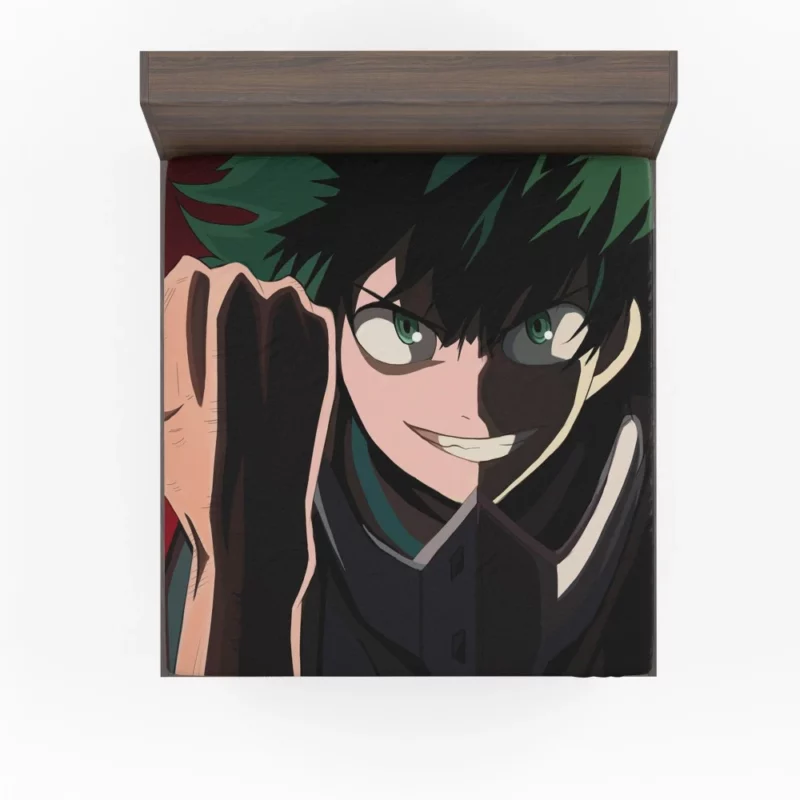 Izuku Midoriya Courageous Hero Path Anime Fitted Sheet