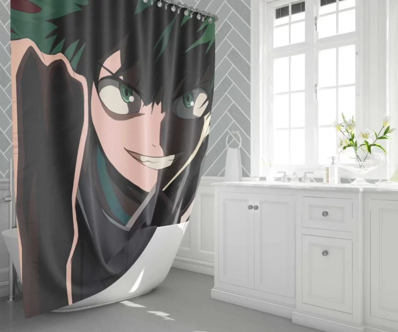 Izuku Midoriya Courageous Hero Path Anime Shower Curtain 1