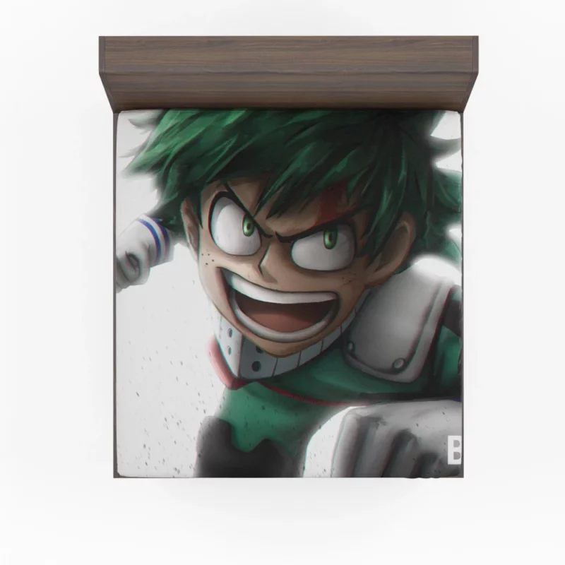 Izuku Midoriya Courageous Hero Quest Anime Fitted Sheet