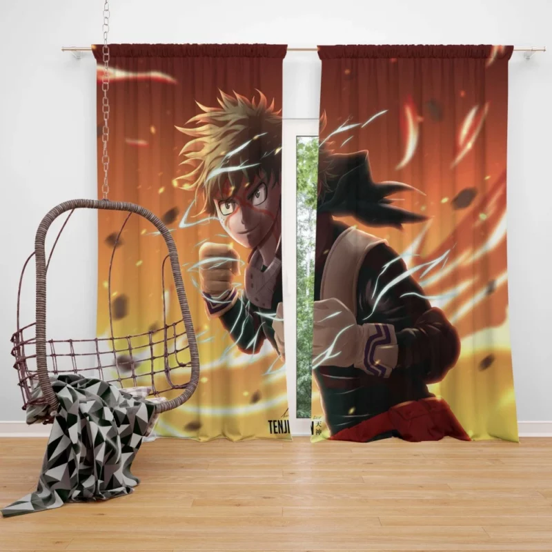 Izuku Midoriya Defying All Odds Anime Curtain