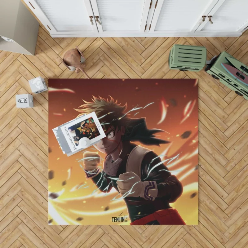 Izuku Midoriya Defying All Odds Anime Rug