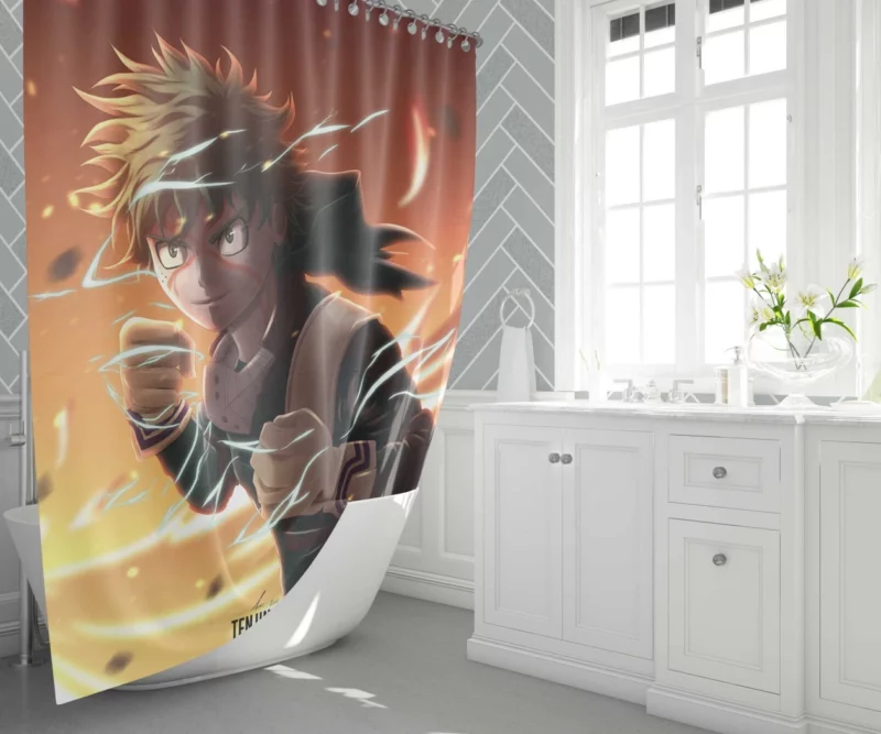 Izuku Midoriya Defying All Odds Anime Shower Curtain 1