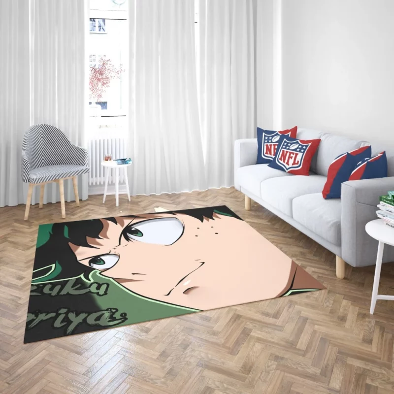 Izuku Midoriya Determined Green Hero Anime Rug 2