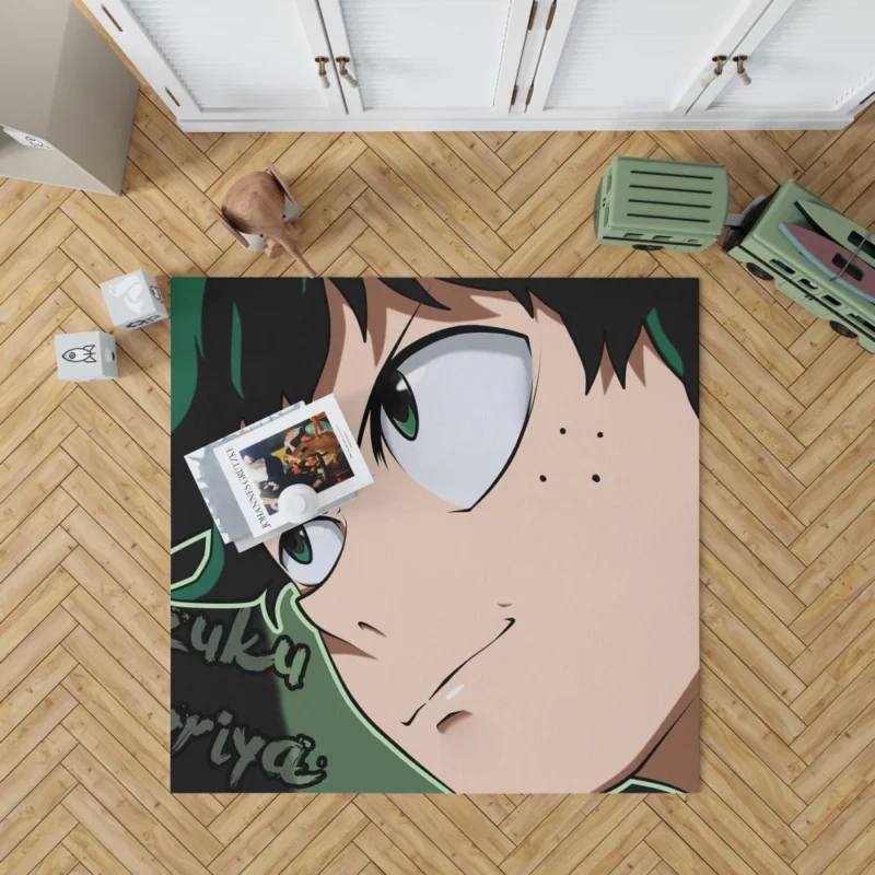 Izuku Midoriya Determined Green Hero Anime Rug