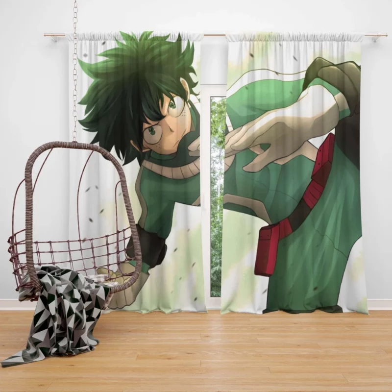 Izuku Midoriya Determined Hero Anime Curtain