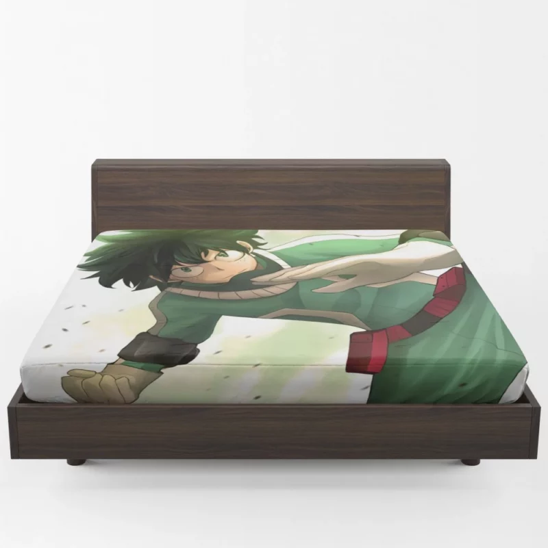 Izuku Midoriya Determined Hero Anime Fitted Sheet 1