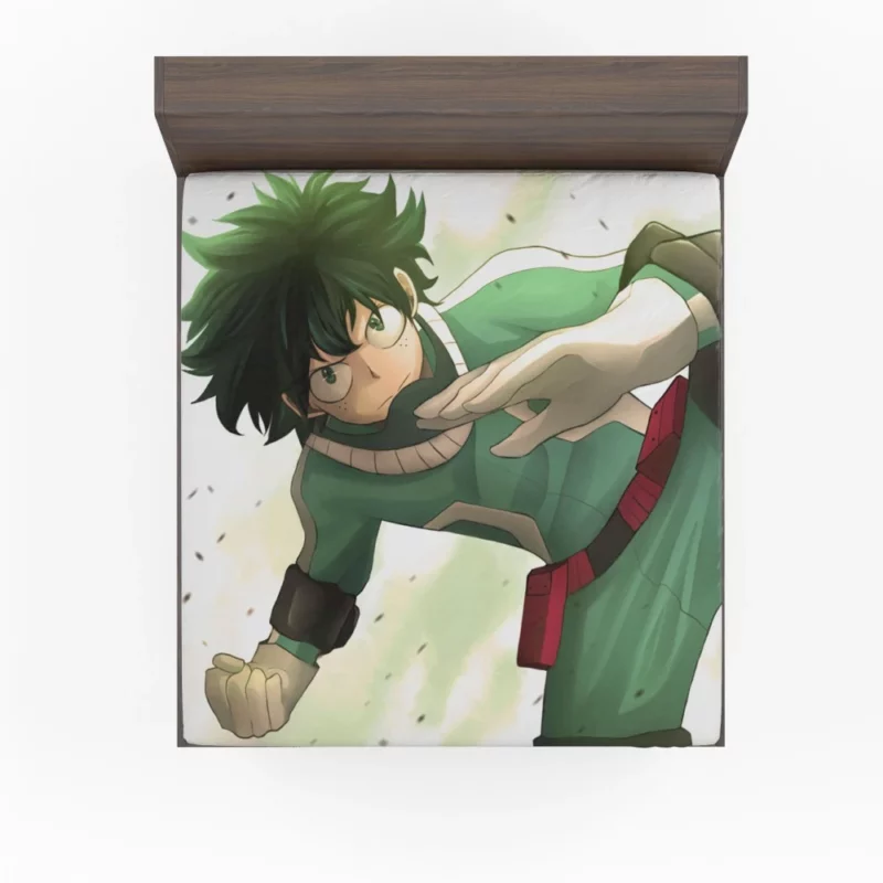 Izuku Midoriya Determined Hero Anime Fitted Sheet