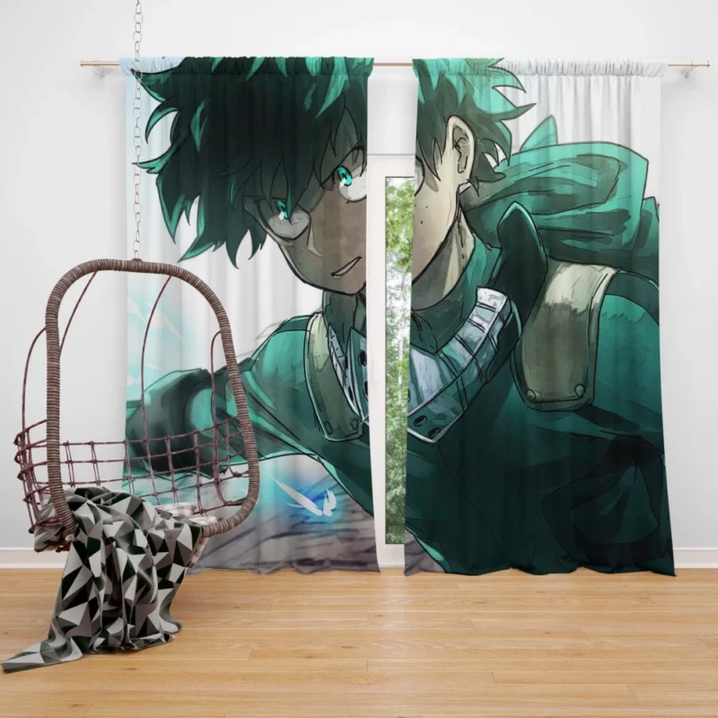 Izuku Midoriya Emerald Hero Anime Curtain