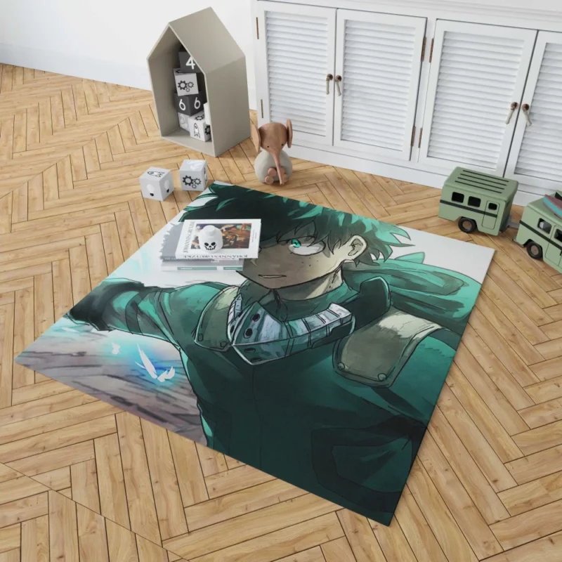 Izuku Midoriya Emerald Hero Anime Rug 1