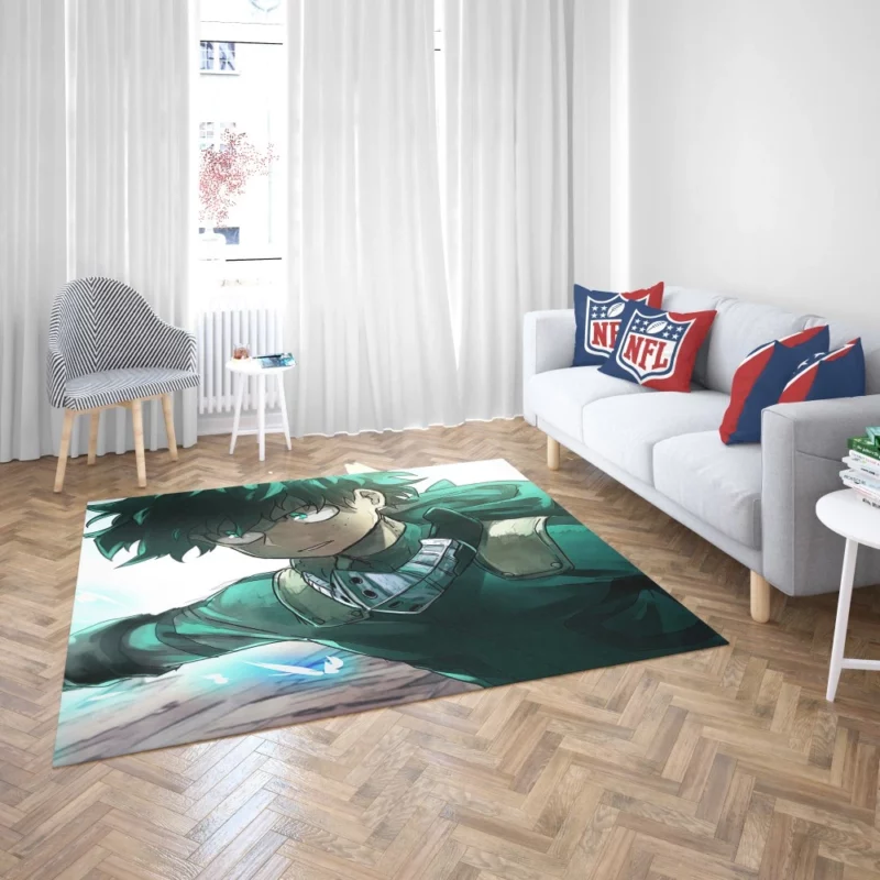 Izuku Midoriya Emerald Hero Anime Rug 2