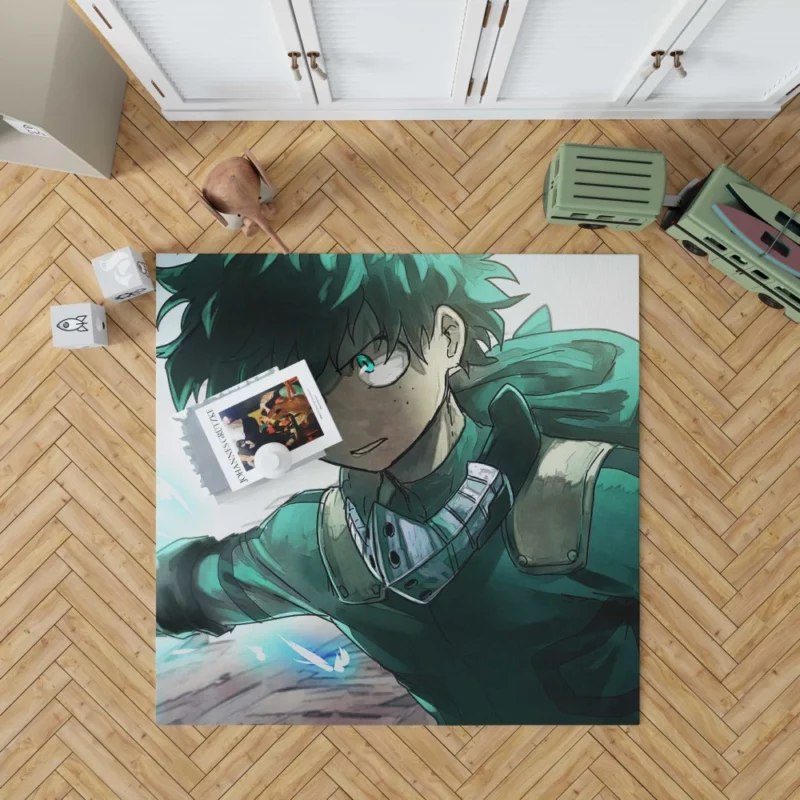 Izuku Midoriya Emerald Hero Anime Rug