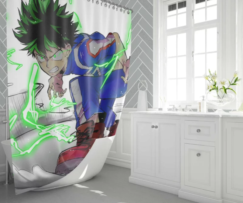 Izuku Midoriya Endless Heroism Anime Shower Curtain 1