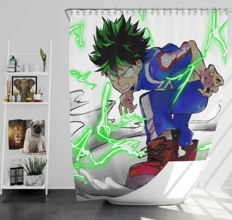 Izuku Midoriya Endless Heroism Anime Shower Curtain