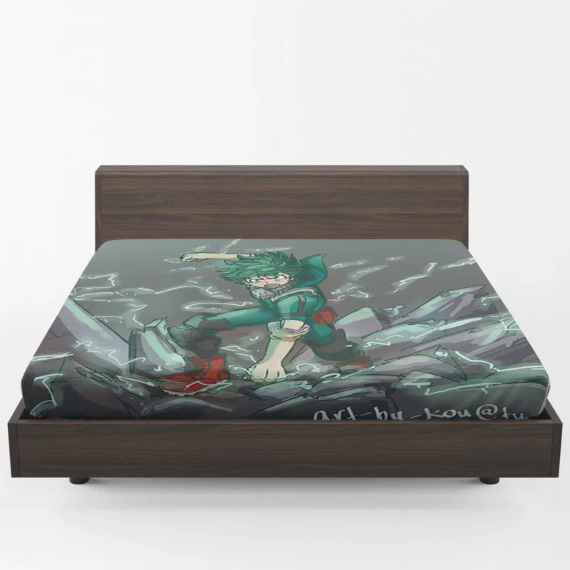 Izuku Midoriya Hero Resolve Anime Fitted Sheet 1