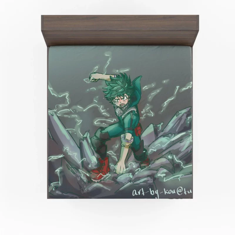 Izuku Midoriya Hero Resolve Anime Fitted Sheet