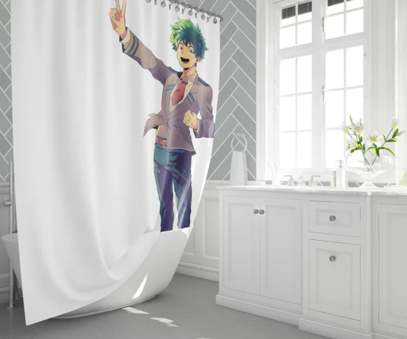 Izuku Midoriya Hero Trials Anime Shower Curtain 1