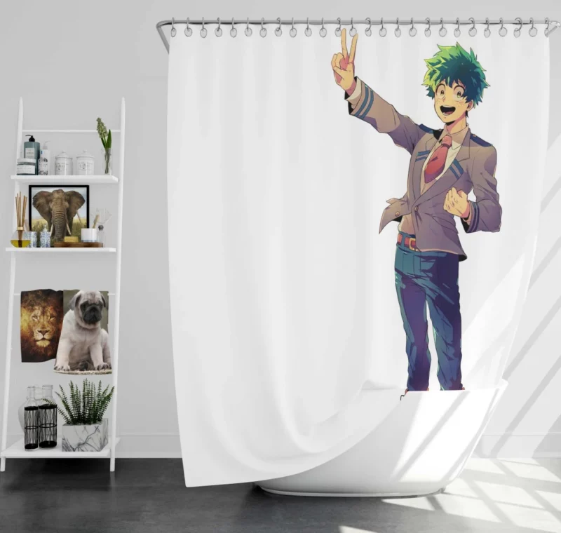 Izuku Midoriya Hero Trials Anime Shower Curtain