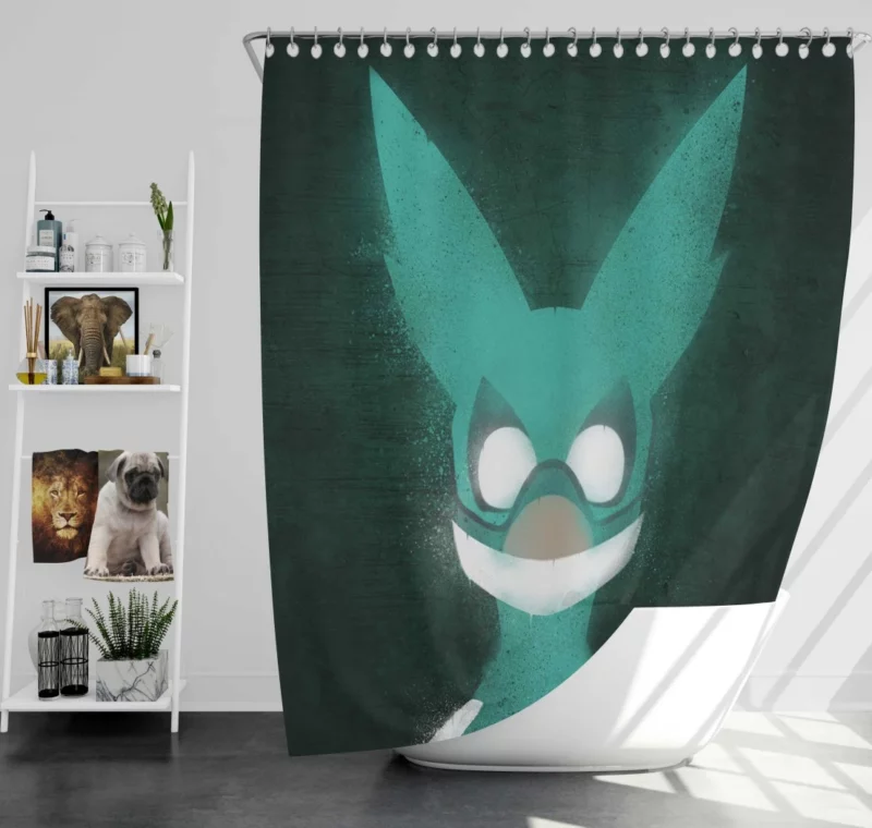 Izuku Midoriya Heroic Costume Anime Shower Curtain