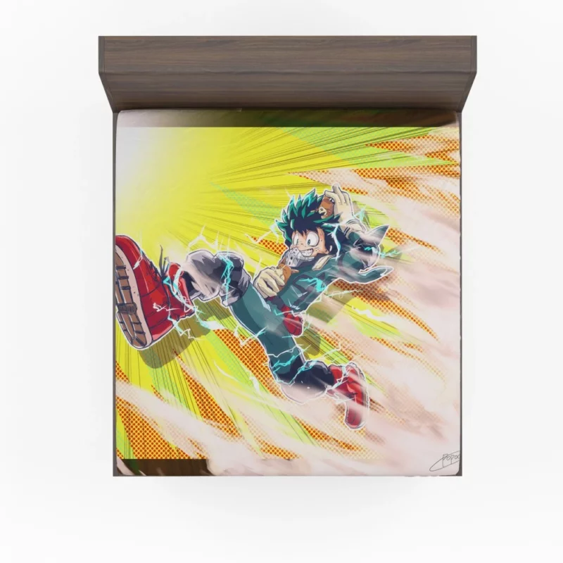 Izuku Midoriya Heroic Destiny Anime Fitted Sheet