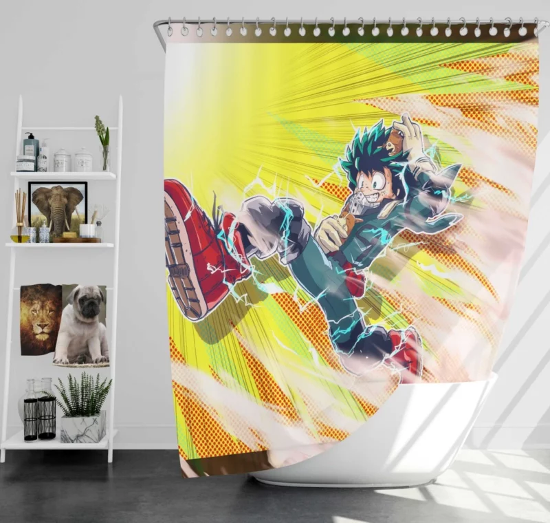 Izuku Midoriya Heroic Destiny Anime Shower Curtain