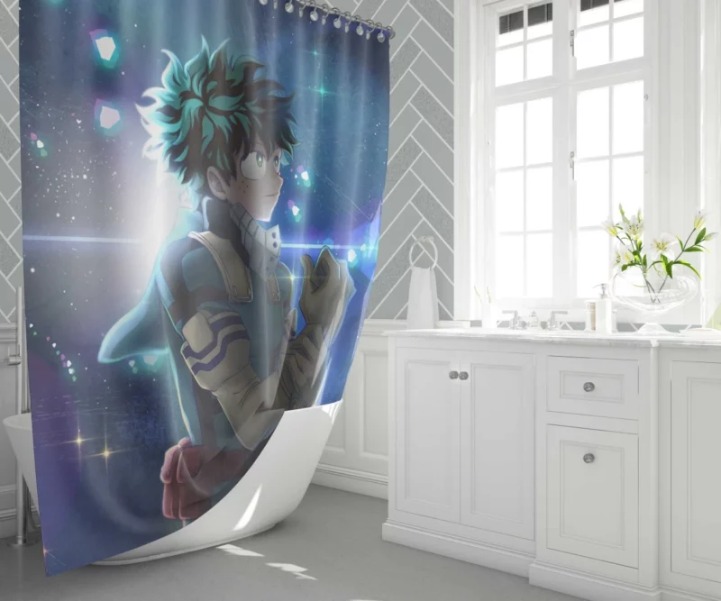 Izuku Midoriya Heroic Pursuits Anime Shower Curtain 1