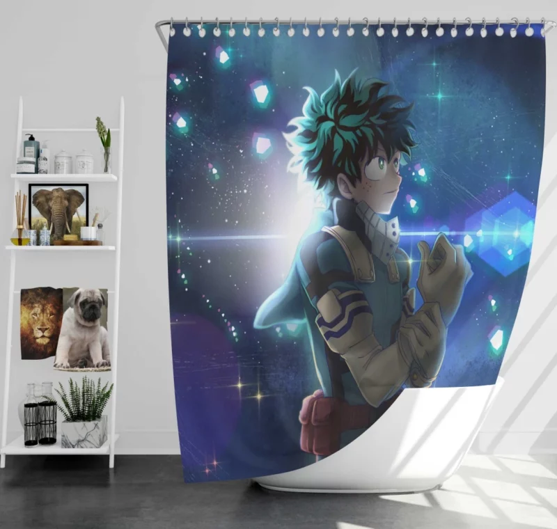 Izuku Midoriya Heroic Pursuits Anime Shower Curtain