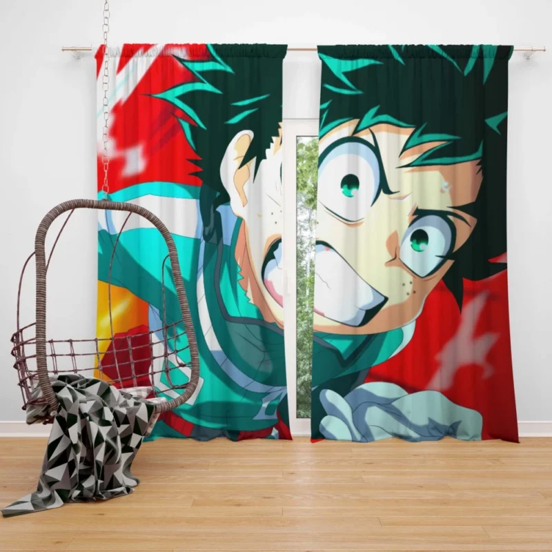 Izuku Midoriya Heroic Resolve Anime Curtain