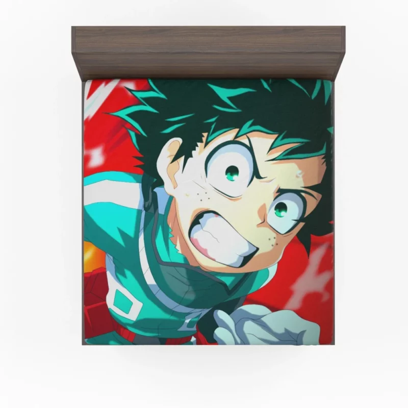 Izuku Midoriya Heroic Resolve Anime Fitted Sheet