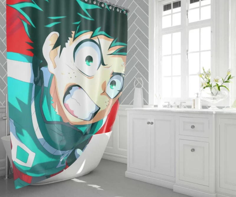 Izuku Midoriya Heroic Resolve Anime Shower Curtain 1