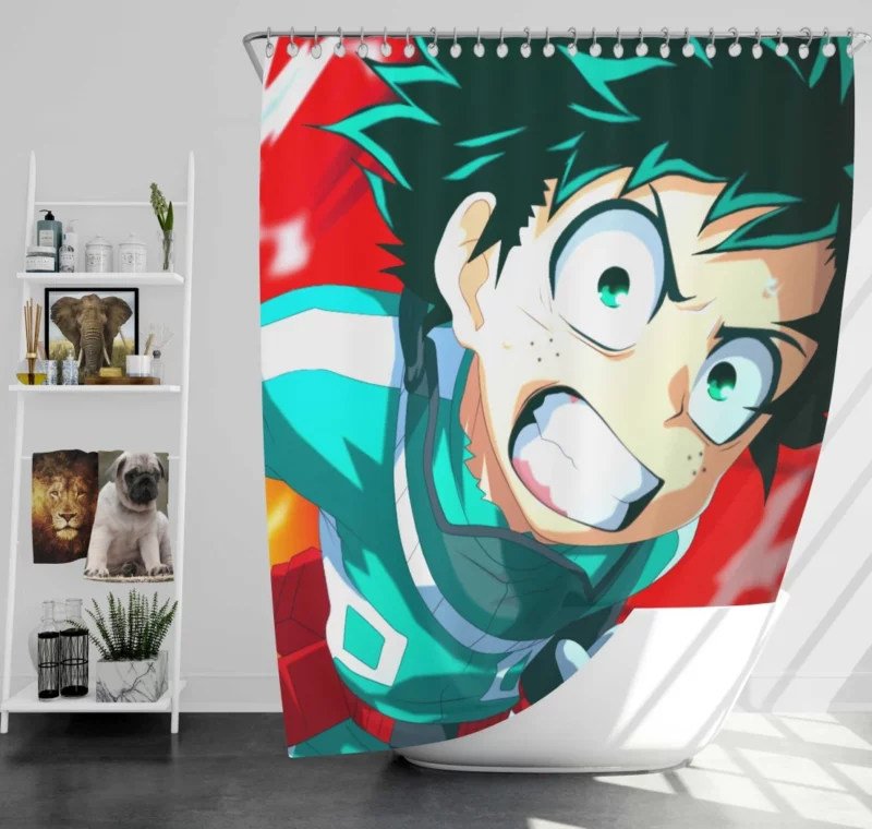 Izuku Midoriya Heroic Resolve Anime Shower Curtain