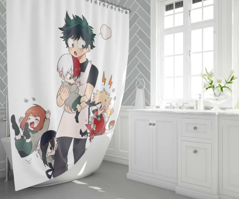 Izuku Midoriya My Hero Journey Anime Shower Curtain 1