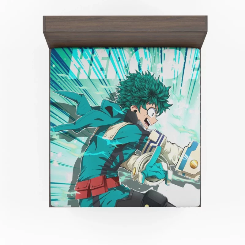 Izuku Midoriya Rising Hero Anime Fitted Sheet