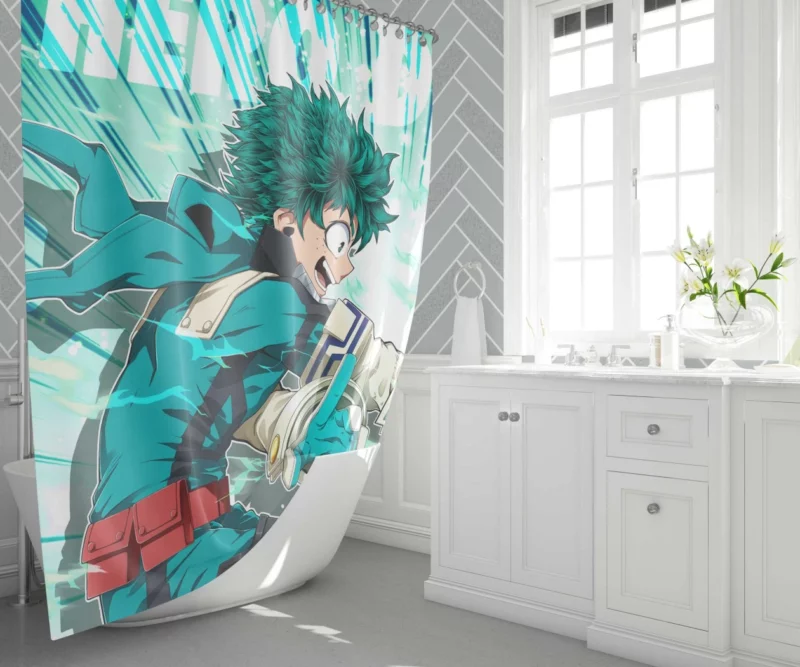 Izuku Midoriya Rising Hero Anime Shower Curtain 1