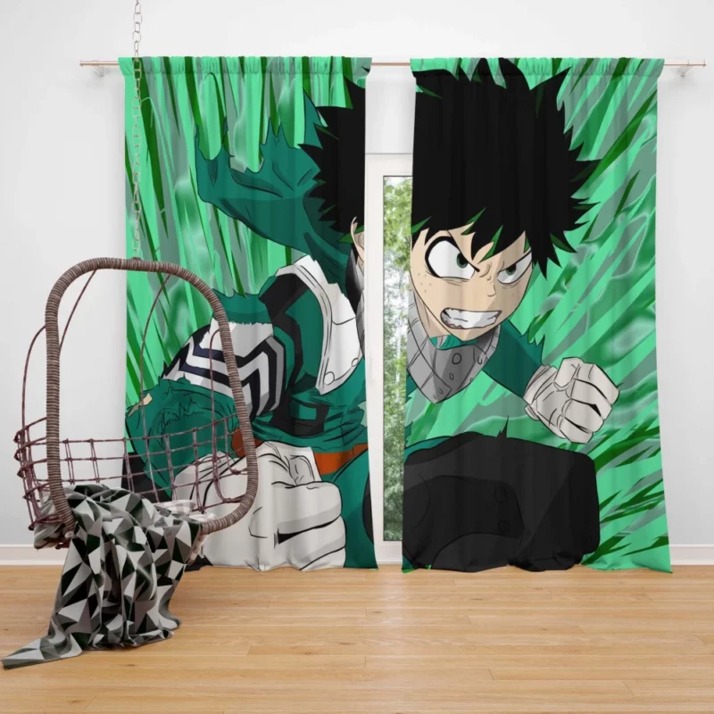 Izuku Midoriya Shining Hero Anime Curtain