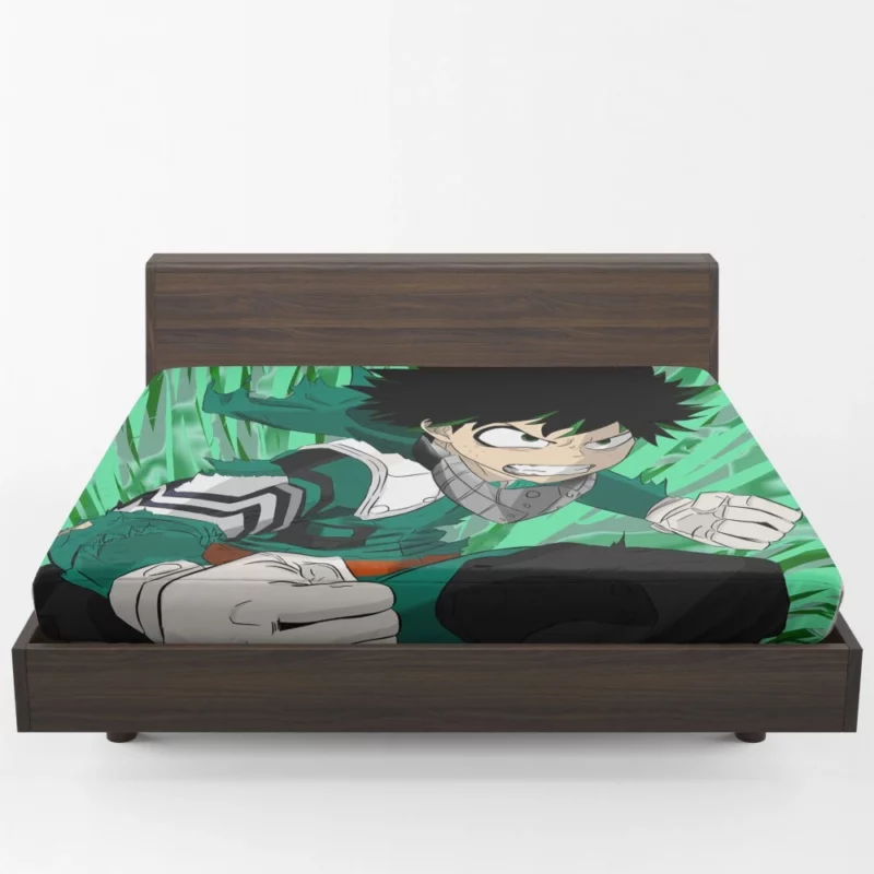 Izuku Midoriya Shining Hero Anime Fitted Sheet 1