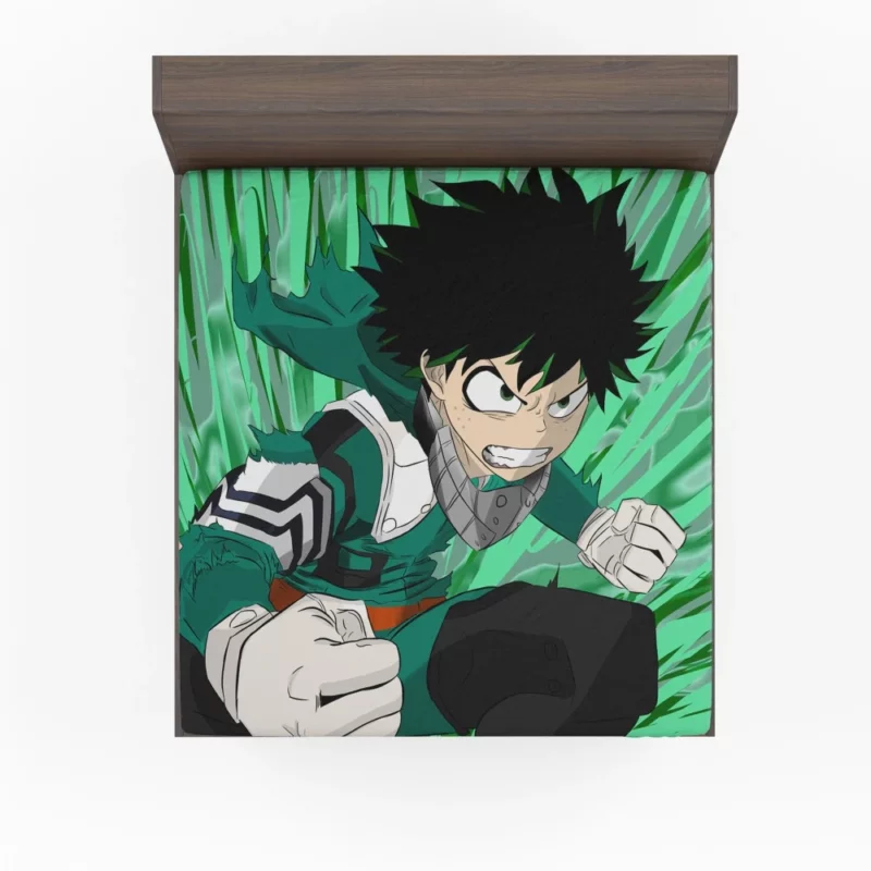 Izuku Midoriya Shining Hero Anime Fitted Sheet