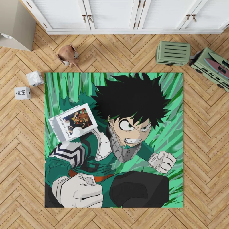 Izuku Midoriya Shining Hero Anime Rug