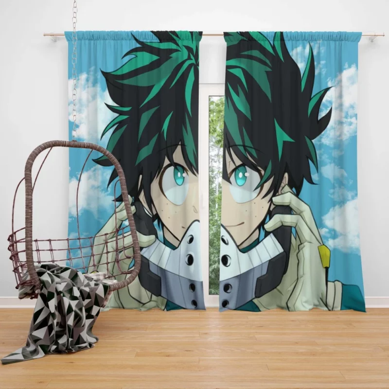 Izuku Midoriya Shining Heroic Path Anime Curtain